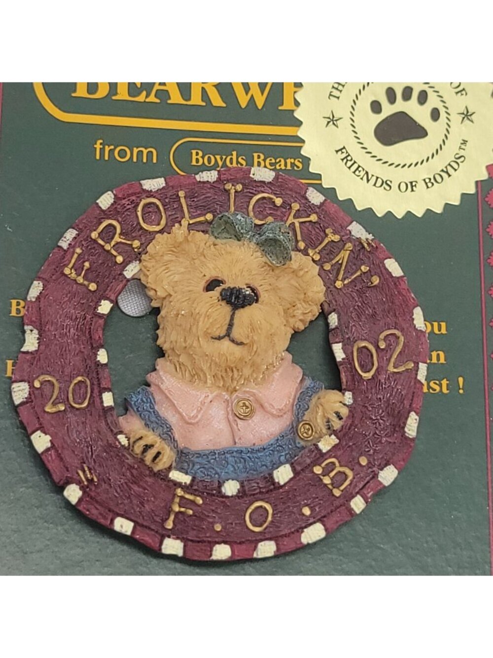 Boyds Bears & Friends 2002 Molly B. Berriweather Bearwear Pin Badge